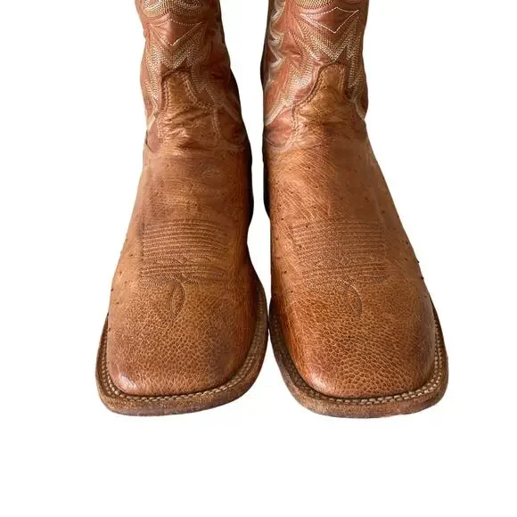 Tony Lama Men's San Saba Vintage Full Quill Ostrich Western Boot 13D